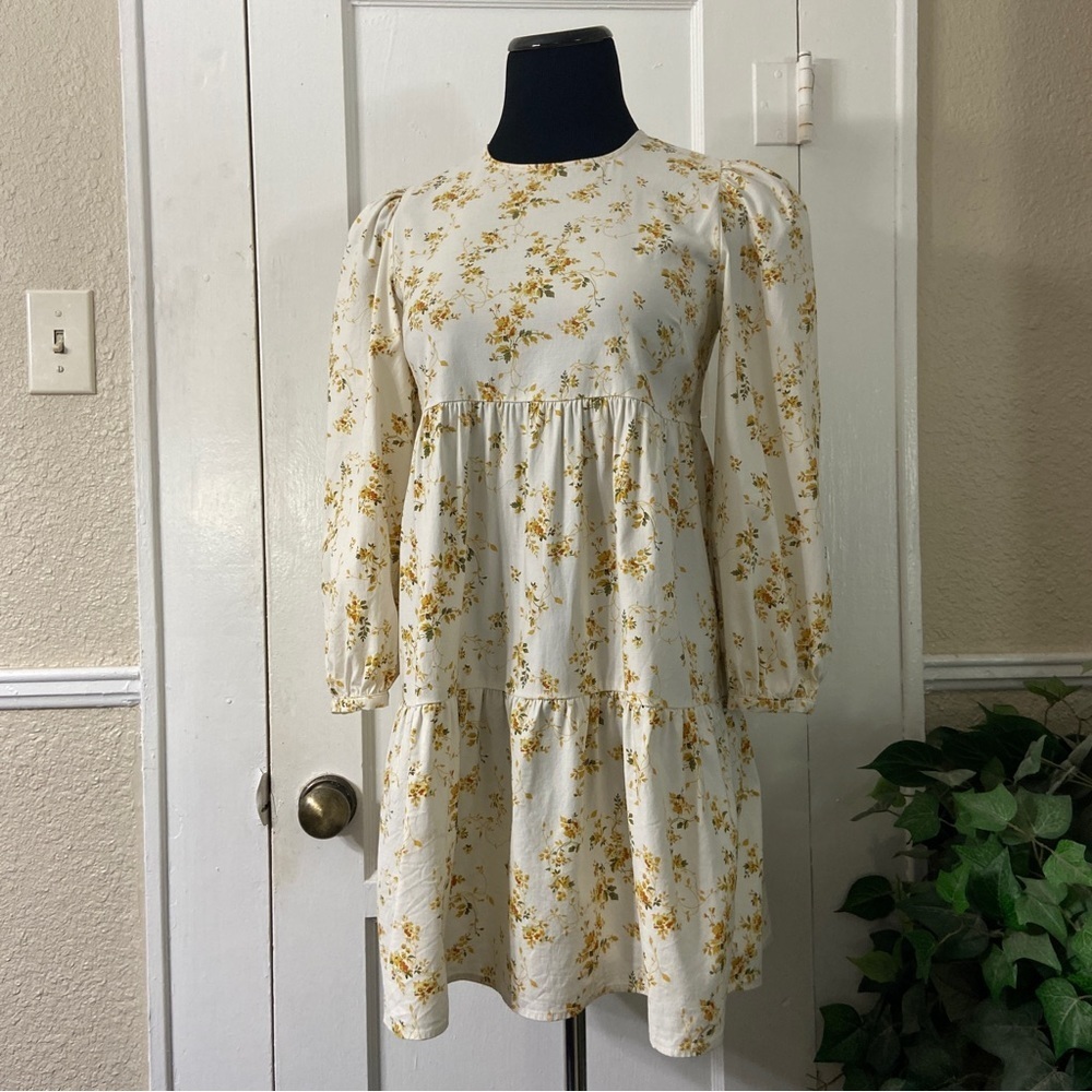 Reformation Beckett Babydoll Long Sleeve Flowy Floral Dress - Picture 9 of 12
